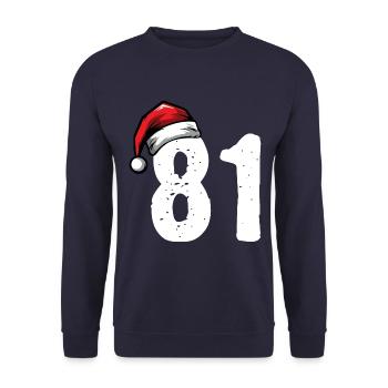 81 Number Christmas - Unisex Sweatshirt - navy - Front - Alina (178cm) & Michal (187cm)