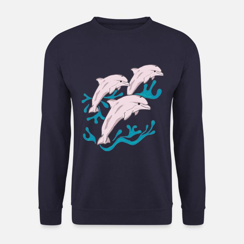 Three dolphins - Unisex Sweatshirt - navy