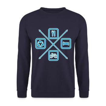 The life cycle of a cyclist, bike, cycling - Unisex Sweatshirt - navy - Front - Alina (178cm) & Michal (187cm)