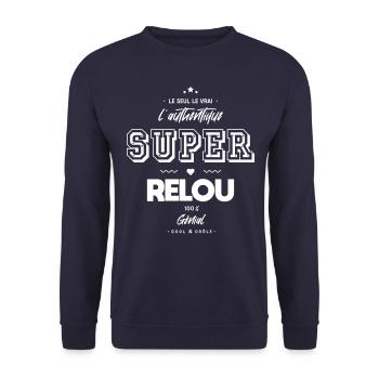 L authentique super relou génial - Sweat-shirt Unisexe - marine - Devant - Alina (178cm) & Michal (187cm)