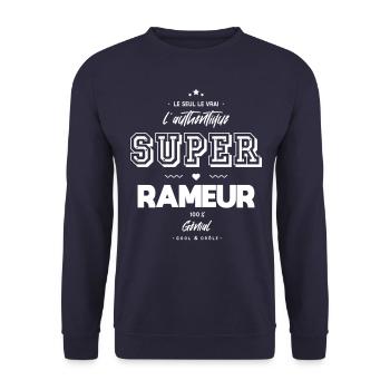 L authentique super rameur génial - Sweat-shirt Unisexe - marine - Devant - Alina (178cm) & Michal (187cm)
