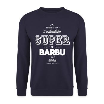 L authentique super barbu génial - Sweat-shirt Unisexe - marine - Devant - Alina (178cm) & Michal (187cm)