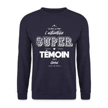 L authentique super témoin génial - Sweat-shirt Unisexe - marine - Devant - Alina (178cm) & Michal (187cm)