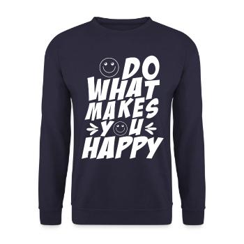 Faites ce qui vous rend heureux - Sweat-shirt Unisexe - marine - Devant - Alina (178cm) & Michal (187cm)
