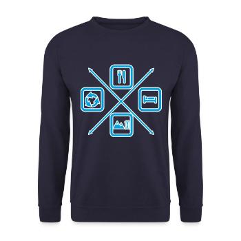 The life cycle of a skier, ski, mountain - Unisex Sweatshirt - navy - Front - Alina (178cm) & Michal (187cm)