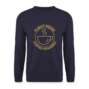 Flight Medic Coffee powered air rescue - Unisex Sweatshirt - navy - Front - Alina (178cm) & Michal (187cm)