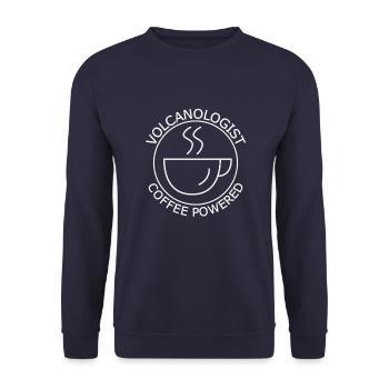 Volcanologist Coffee Powered Volcanology - Unisex Pullover - Navy - Vorne - Alina (178cm) & Michal (187cm)
