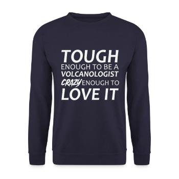 Volcanologist crazy Volcanology - Unisex Sweatshirt - navy - Front - Alina (178cm) & Michal (187cm)