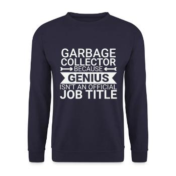 Garbage collector Genius - Unisex Pullover - Navy - Vorne - Alina (178cm) & Michal (187cm)