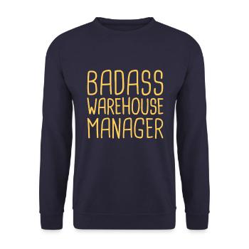 Warehouse Manager Badass - Unisex Pullover - Navy - Vorne - Alina (178cm) & Michal (187cm)