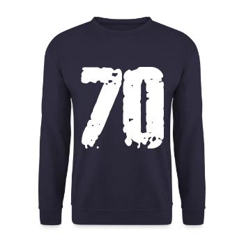 70 Number Vintage - Unisex Sweatshirt - navy - Front - Alina (178cm) & Michal (187cm)