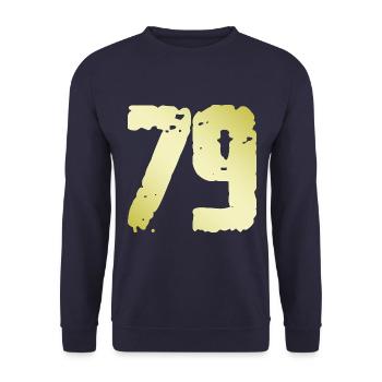 79 Number Vintage - Unisex Sweatshirt - navy - Front - Alina (178cm) & Michal (187cm)