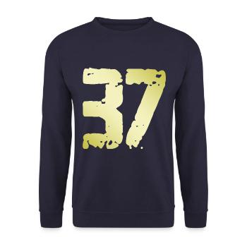 37 Nombre Vintage - Sweat-shirt Unisexe - marine - Devant - Alina (178cm) & Michal (187cm)