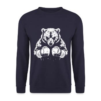 Grizzly Bear Boxer Martial Arts MMA - Unisex Sweatshirt - navy - Front - Alina (178cm) & Michal (187cm)