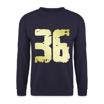 36 Number Vintage - Unisex Sweatshirt - navy - Front - Alina (178cm) & Michal (187cm)