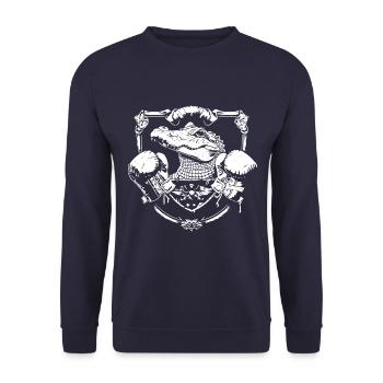 Alligator Boxer Boxen MMA - Unisex Pullover - Navy - Vorne - Alina (178cm) & Michal (187cm)