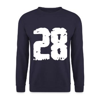 28 Nombre Vintage - Sweat-shirt Unisexe - marine - Devant - Alina (178cm) & Michal (187cm)