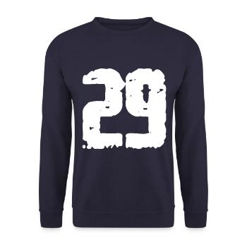 29 Zahl Vintage - Unisex Pullover - Navy - Vorne - Alina (178cm) & Michal (187cm)