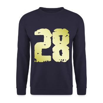 28 Nombre Vintage - Sweat-shirt Unisexe - marine - Devant - Alina (178cm) & Michal (187cm)