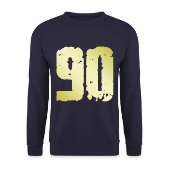 90 Number Vintage - Unisex Sweatshirt - navy - Front - Alina (178cm) & Michal (187cm)