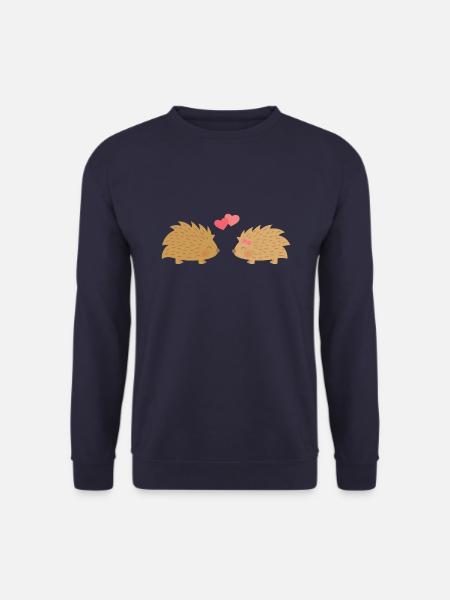 Cute Hedgehogs In Love - Unisex Sweatshirt - navy
