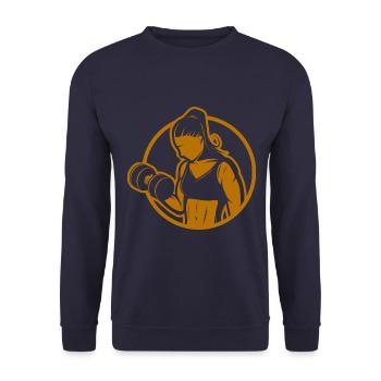Bodybuilding - Gewichtheben - Fitness - Workout - Unisex Pullover - Navy - Vorne - Alina (178cm) & Michal (187cm)