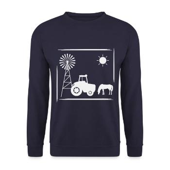 Horse Windmill Ranch Outback Holiday Holidays - Unisex Sweatshirt - navy - Front - Alina (178cm) & Michal (187cm)