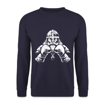 Wikinger Boxer Kampfsport MMA - Unisex Pullover - Navy - Vorne - Alina (178cm) & Michal (187cm)