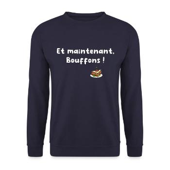 T-shirt Et maintenant Bouffons ! - Sweat-shirt Unisexe - marine - Devant - Alina (178cm) & Michal (187cm)