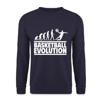 Basketball Evolution - Unisex Sweatshirt - navy - Front - Alina (178cm) & Michal (187cm)