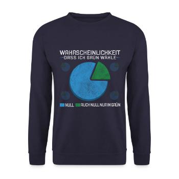 Wahrscheinlichkeit dass ich Grün wähle Null - Unisex Pullover - Navy - Vorne - Alina (178cm) & Michal (187cm)