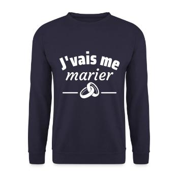Je vais me marier,cadeau EVJF,EVG,mariage - Sweat-shirt Unisexe - marine - Devant - Alina (178cm) & Michal (187cm)