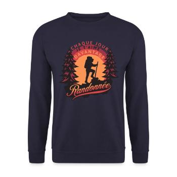 Randonnée , chaque jour je t'aime d'avantage - Sweat-shirt Unisexe - marine - Devant - Alina (178cm) & Michal (187cm)