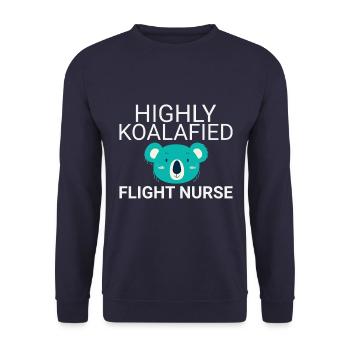 Flight Nurse Koalafied Luftrettung - Unisex Pullover - Navy - Vorne - Alina (178cm) & Michal (187cm)