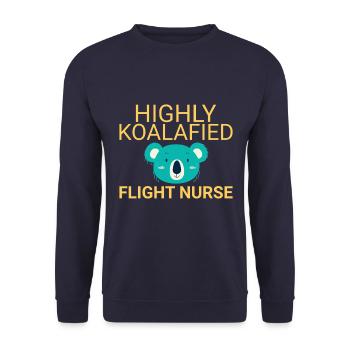 Flight Nurse Koalafied Luftrettung - Unisex Pullover - Navy - Vorne - Alina (178cm) & Michal (187cm)