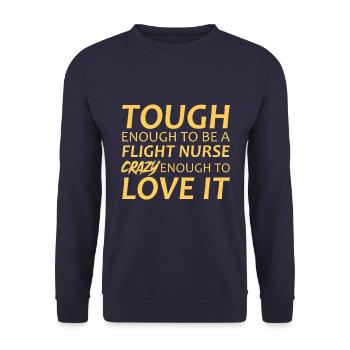 Flight Nurse Crazy Luftrettung - Unisex Pullover - Navy - Vorne - Alina (178cm) & Michal (187cm)