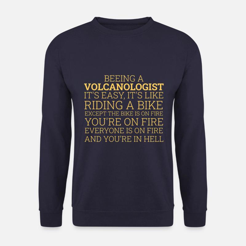 Volcanologist Riding A Bike Volcanology - Unisex Pullover - Navy