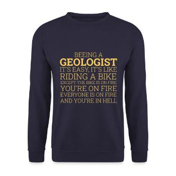 Géologue à vélo Géologie - Sweat-shirt Unisexe - marine - Devant - Alina (178cm) & Michal (187cm)