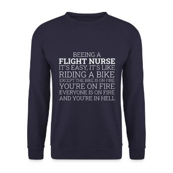 Flight Nurse Riding A Bike Luftrettung - Unisex Pullover - Navy - Vorne - Alina (178cm) & Michal (187cm)