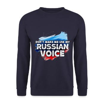 Ne me forcez pas à utiliser ma voix russe - Sweat-shirt Unisexe - marine - Devant - Alina (178cm) & Michal (187cm)