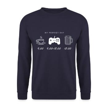 mein perfekter Tag - Unisex Pullover - Navy - Vorne - Alina (178cm) & Michal (187cm)