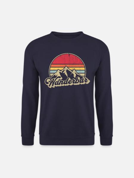 Wanderbar Retro Vintag Bergsport Sonnenaufgang - Unisex Pullover - Navy