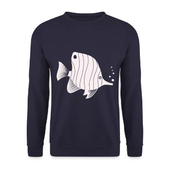 Fish Aquarium Marine Animal Climate Environmental Protection - Unisex Sweatshirt - navy - Front - Alina (178cm) & Michal (187cm)