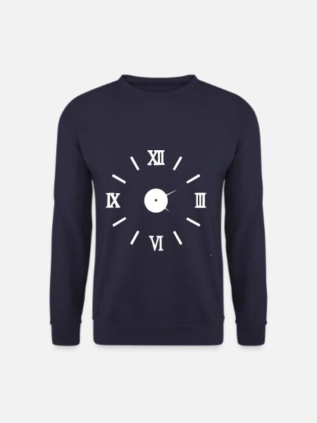 römische Zeichen Uhr - weiss - Unisex Pullover - Navy