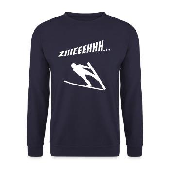 Skispringer Zieh - Unisex Pullover - Navy - Vorne - Alina (178cm) & Michal (187cm)