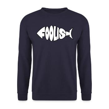 Insensé - Le poisson insensé - Lettrage - Sweat-shirt Unisexe - marine - Devant - Alina (178cm) & Michal (187cm)