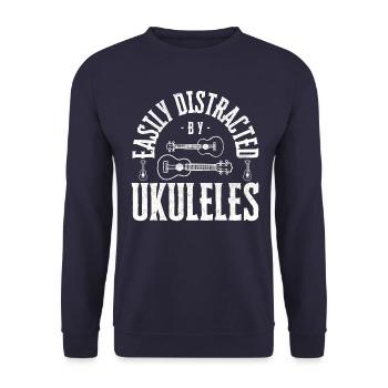 Facilement distrait par les ukulélés - Sweat-shirt Unisexe - marine - Devant - Alina (178cm) & Michal (187cm)