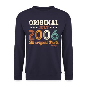 18ème anniversaire Original Juillet 2006 Millésime 2006 - Sweat-shirt Unisexe - marine - Devant - Alina (178cm) & Michal (187cm)