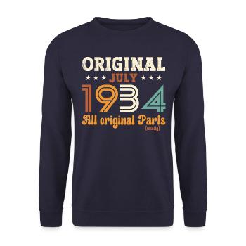 90th Birthday Original July 1934 Born 1934 - Unisex Sweatshirt - navy - Front - Alina (178cm) & Michal (187cm)