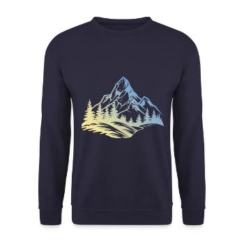 Berge Natur - Unisex Pullover - Navy - Vorne - Alina (178cm) & Michal (187cm)